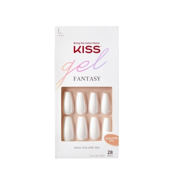 Kiss Gel Fantasy Long Sculpted Nails in White•28 - Picture 1 of 7